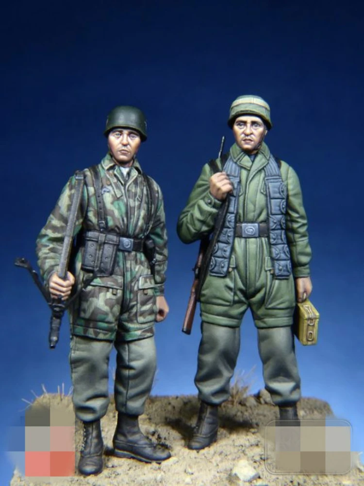 1/35 Mõõtkavas Die Casting Vaik Joonis Mudeli Komplekt WW2 saksa Sõdureid 2 Arvandmed Unassambled Värvimata Diorama Diy mänguasi