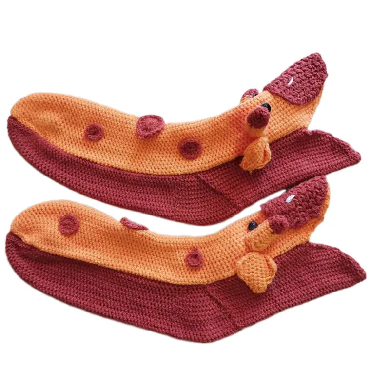 1 Paar Lõbusaid Sokke Koo 3D-Loomade Krokodill Sokid Veidrad AlligatorThick Koo Mansett Talvel Soe Põrand Sokid Riided Tarvik Pilt 1 