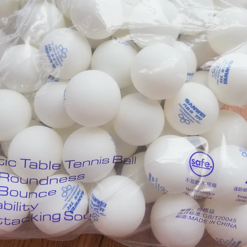 100Balls SANWEI 3-Tärni ABS 40+ 2019 Uus Lauatennis Pall ITTF Heakskiidetud väljaõppe Uus Materjal Plastik Polü Ping Pong Pallid