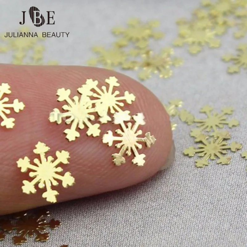 100tk/Kott Uus 3D kuldsed Nail Art Kleebis Teenetemärgi Snow Flower Design Väike Viil DIY Maniküür Kuld Ehted Küünte Tarvik