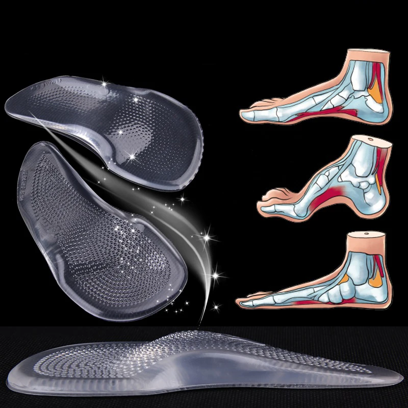 2018 silikoon geel ortopeedia arch pad arch toetust sisetald korter suu jalad ravi valu leevendamiseks ortopeedi lisa 2 tk = 1 paar