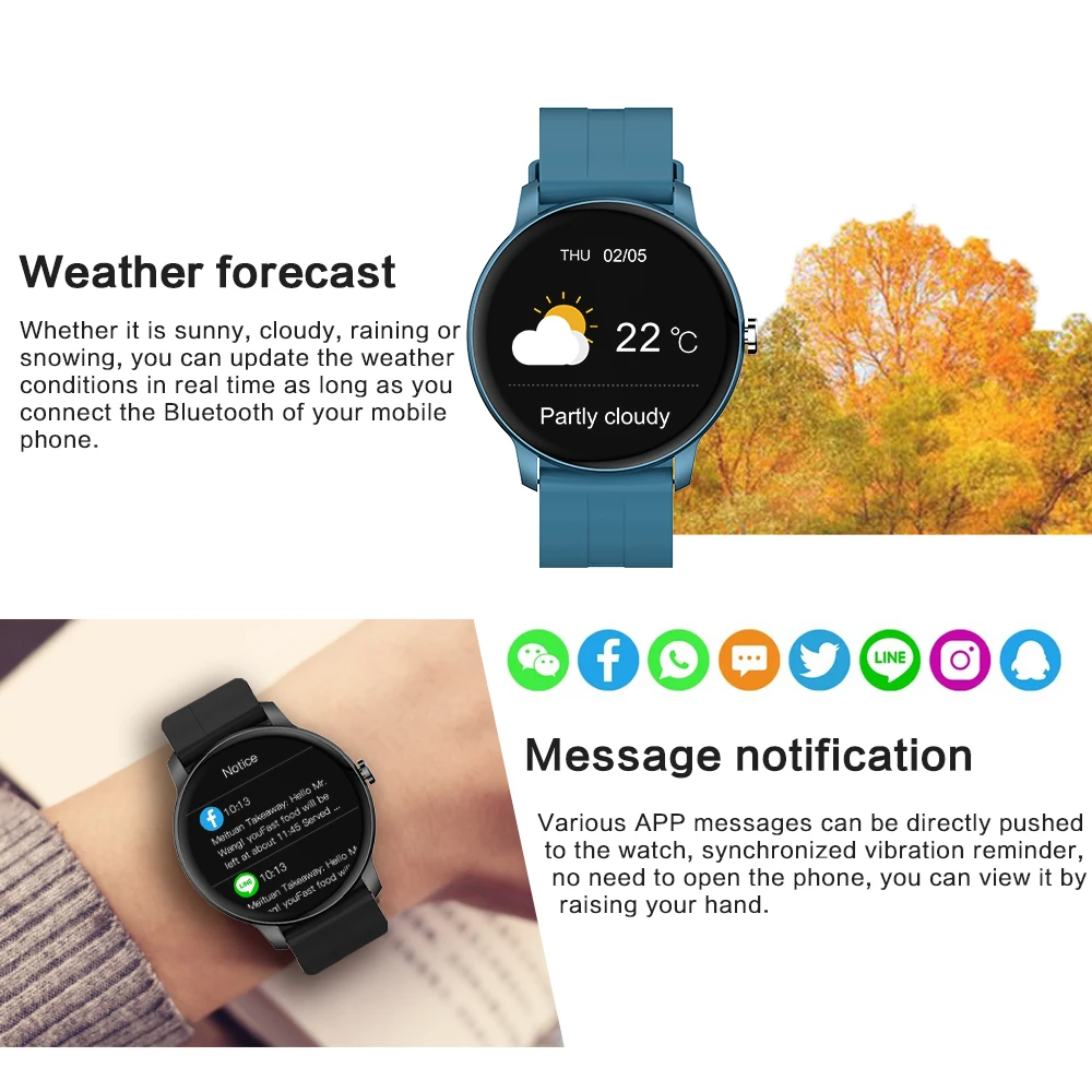 2022 Naiste Smart Watch Meeste Täielikult Puutetundlik Ekraan, Südame Löögisageduse Fitness Tracker Daamid Vaadata Veekindel Sport Smartwatch Android ja IOS Pilt 4 