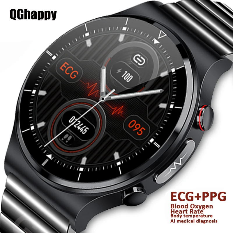 2022 Uus Tervis Smart Watch Mehed EKG+PPG Keha Temperatuuri Veri Hapniku Südame Löögisageduse IP68 Veekindel Juhtmevaba Laadija Mehed Smartwatch