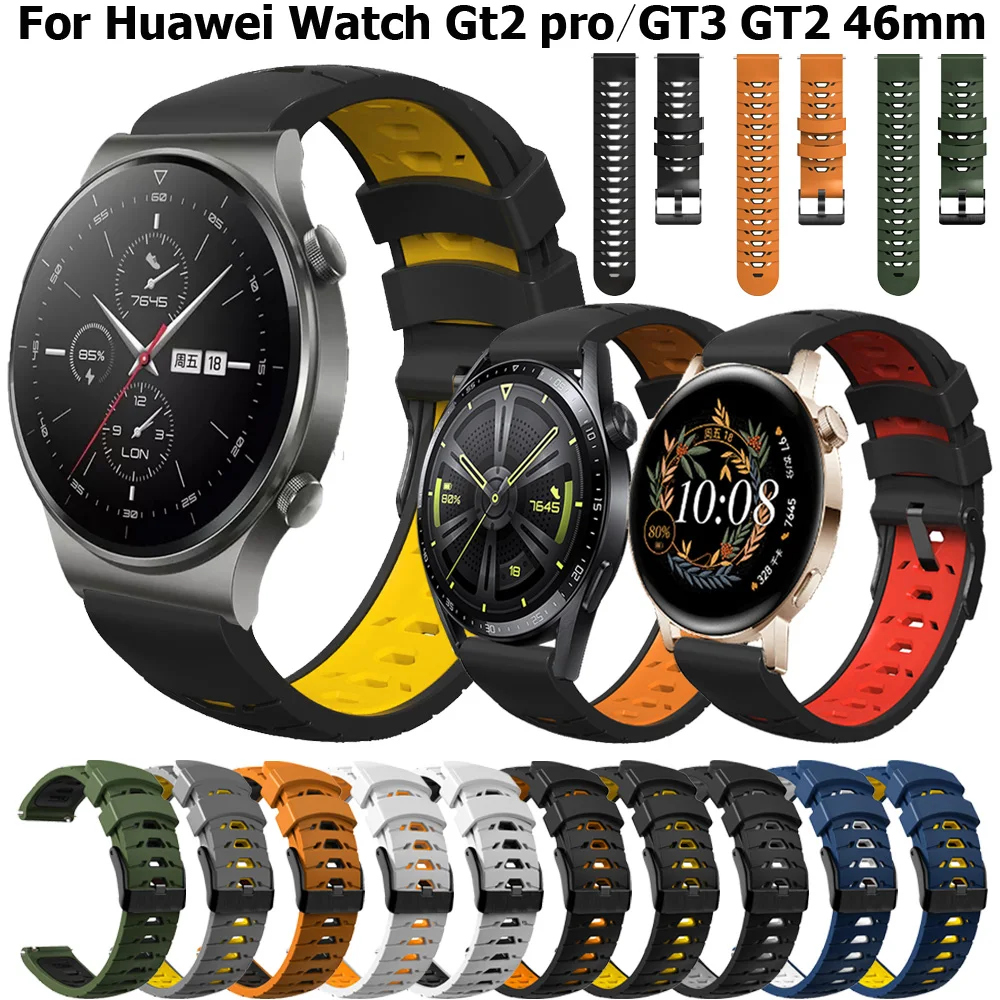 22 20mm Silikoon Bänd Huawei Vaadata GT3 GT2 42mm Runner 46 mm Smart Watch Rihm GT 2 3 Gt2 pro Au magic 2 42/46 mm Käepael