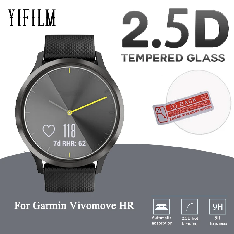 2Pack Eest Garmin Vivomove HR 0.3 mm 2,5 D 9H Karastatud Klaasist Ultra Clear Screen Protector kriipimiskindel Klaas Kaitsmega garmin