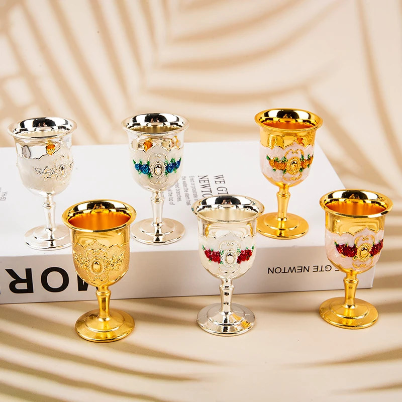 30ML Veini Klaasi Šampanja Klaasid Joogi Pokaalilaadse Kokteil Cup Gold Vintage Home Decor