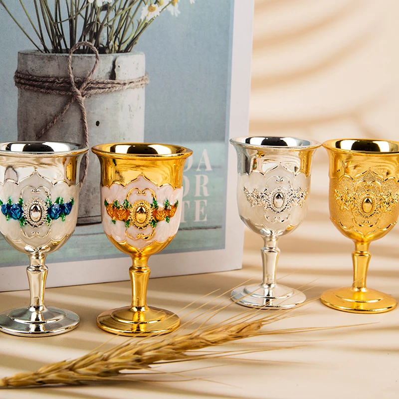 30ML Veini Klaasi Šampanja Klaasid Joogi Pokaalilaadse Kokteil Cup Gold Vintage Home Decor Pilt 3 