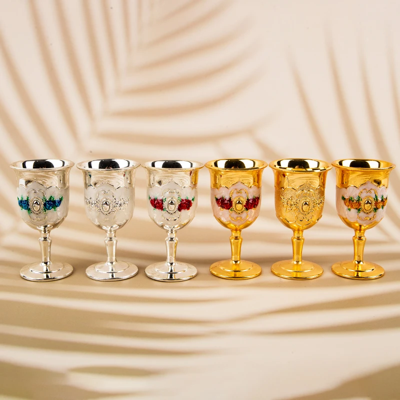 30ML Veini Klaasi Šampanja Klaasid Joogi Pokaalilaadse Kokteil Cup Gold Vintage Home Decor Pilt 4 