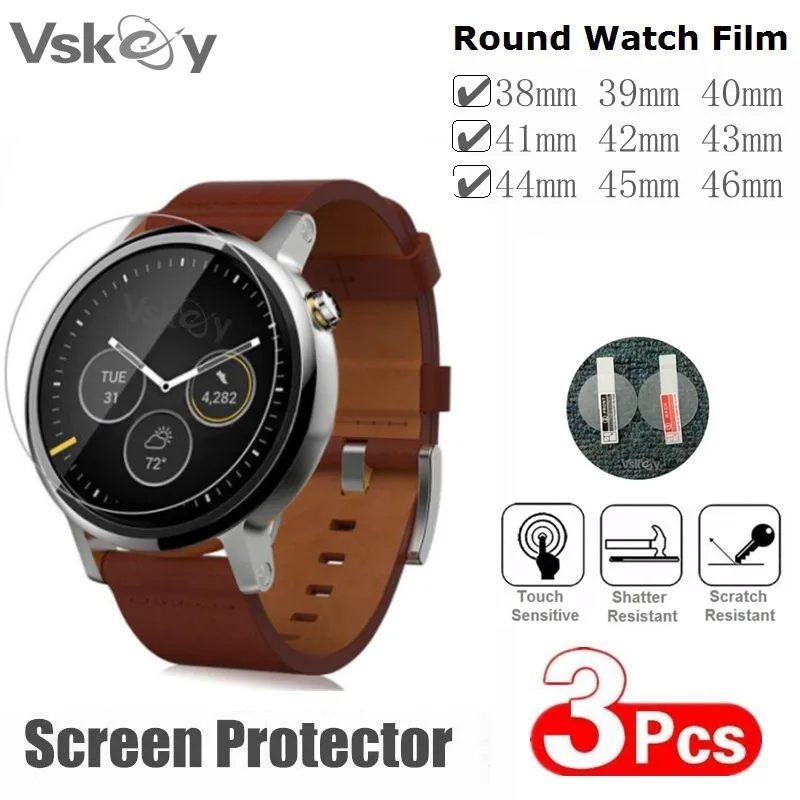 3TK Smart Watch Screen Protector Läbimõõt 38mm 39mm 40mm 41mm 42mm 43mm 44mm 45mm 46 mm Ring Karastatud Klaasist kaitsekile