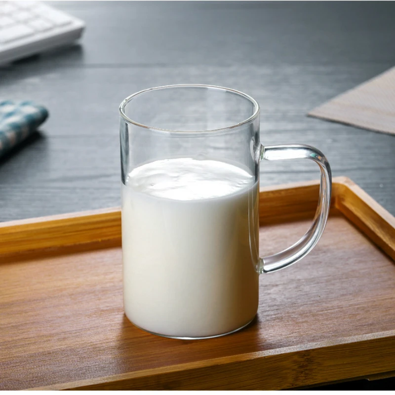 500ml klaasi õlle kruus hommikusöök piima klaasi suure mahutavusega klaas koos käepidemega tassi kõrge temperatuur läbipaistev cup