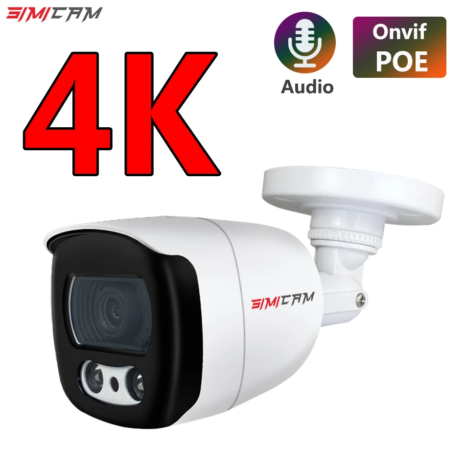 8MP 4K PoE IP Kaamera Security videovalve 3840 x 2160 Outdoor/Indoor Veekindel IP66 Tööd NVR 4MP 5MP 4K Valik