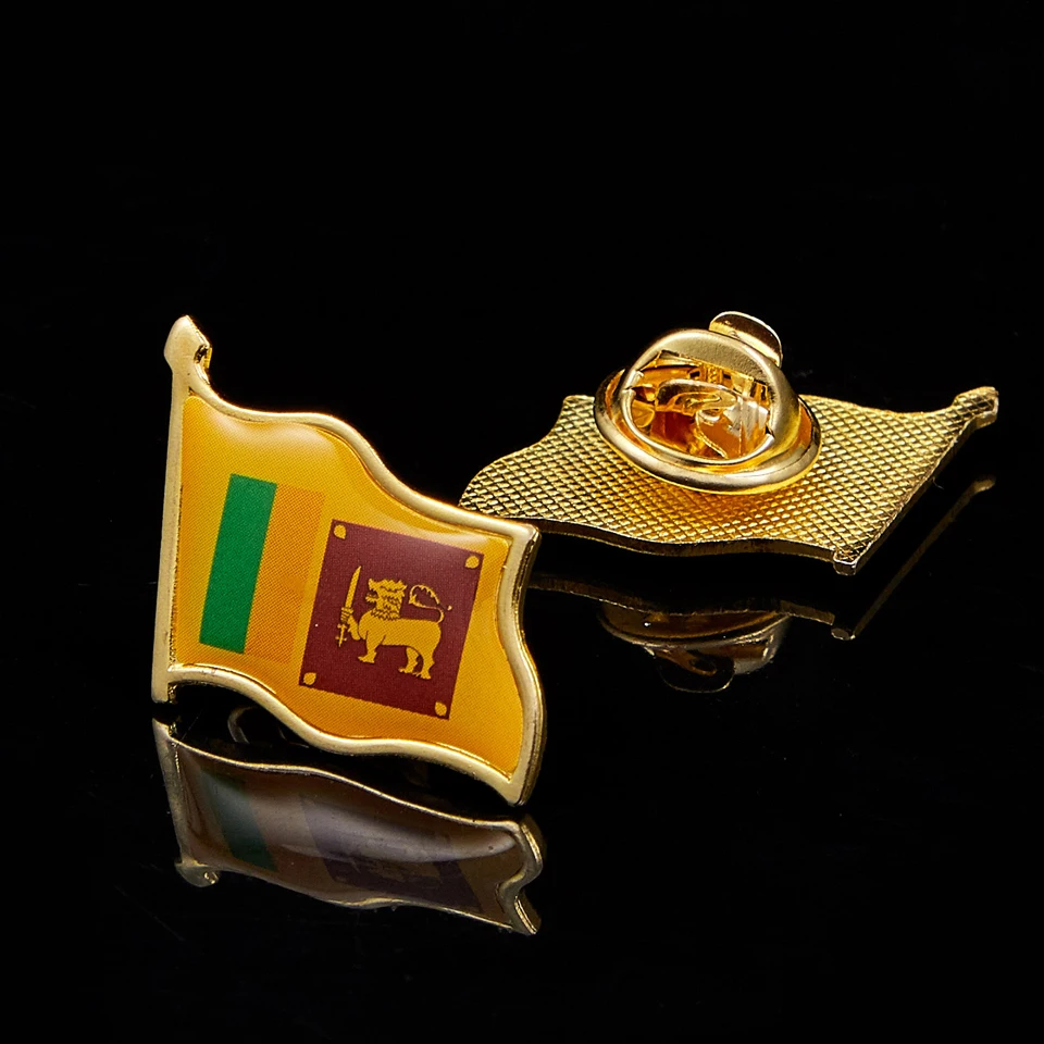 Aasia Sri Lanka Riik Viipab Riigi Lipu Kullatud Viisakalt Emailiga Rinnamikrofon Pin Badge)