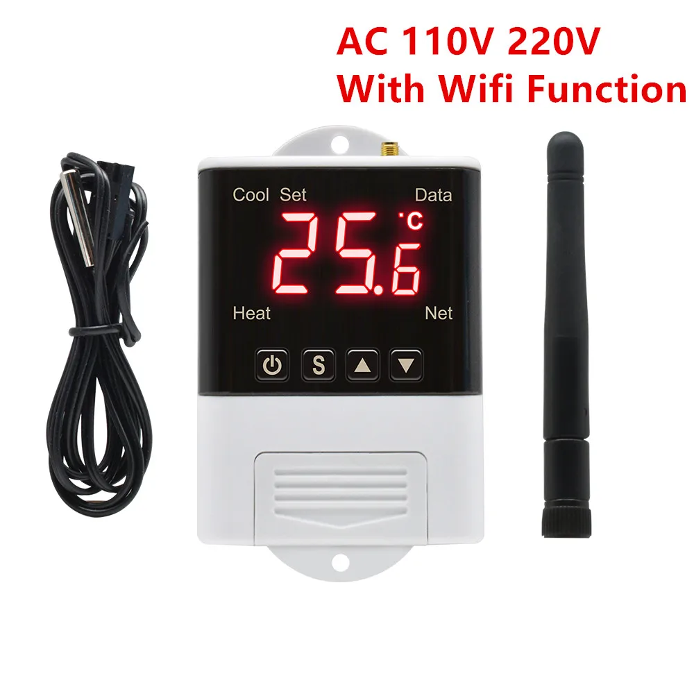 AC 220V 110V Digitaalse Thermoregulator Termostaat Temperatuuri Kontroller Jahutus Heating Switch With WIFI-Funktsioon DTC1110 DTC1200