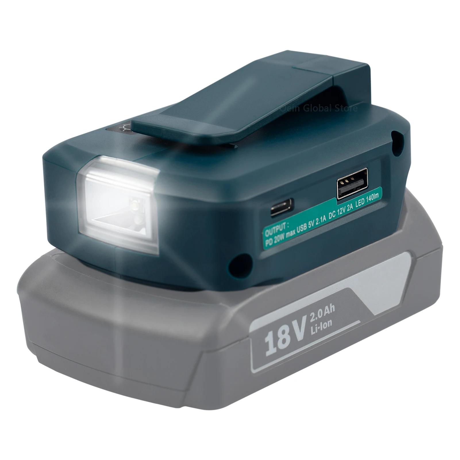 Aku Adapter Bosch Aku 18V Üks USB-Üks C-Tüüpi Laadija & 12v DC Port & LED - Portable Power Adapter (Ilma Aku) Pilt 0 