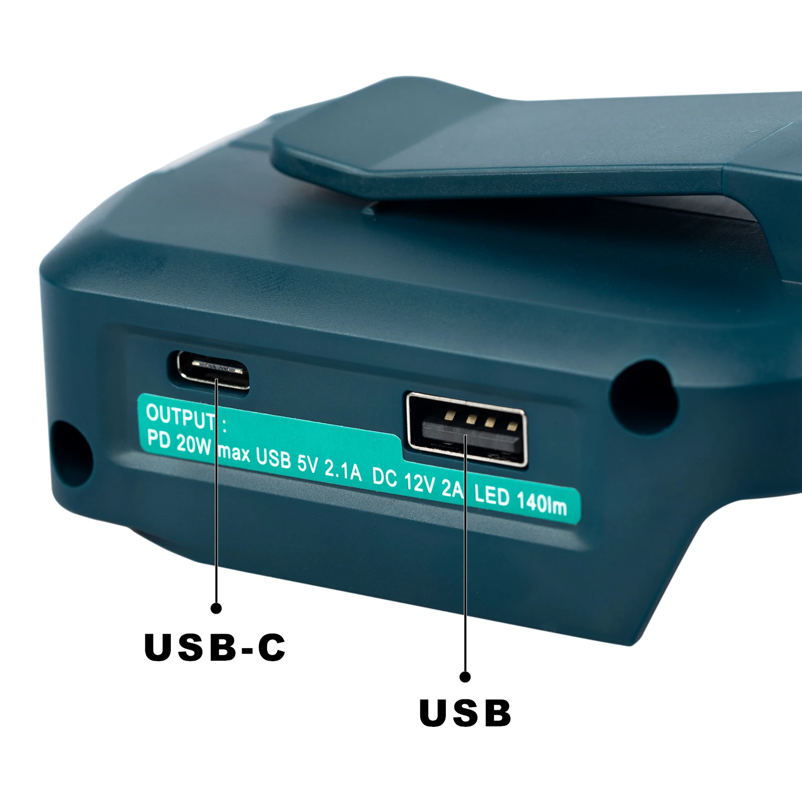 Aku Adapter Bosch Aku 18V Üks USB-Üks C-Tüüpi Laadija & 12v DC Port & LED - Portable Power Adapter (Ilma Aku) Pilt 5 