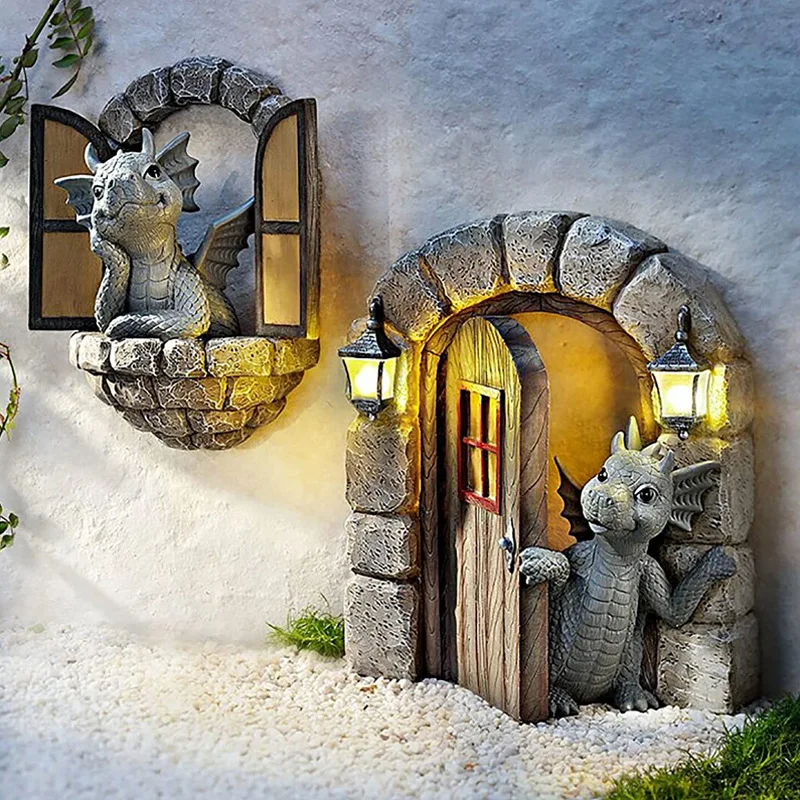 Armas hoovis dragon skulptuur vaik akna-kujuline kuju seina kunstnik kodu kaunistamiseks aed teenetemärgi rõdu kaunistused
