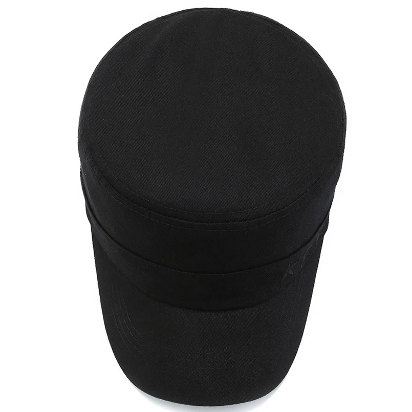 Brändi Must Hall Uus, 100% Puuvill Sõjaväe Mütsid Korter Katuse mütsid Mehed Peen Tikand Tärni Vintage Armee Müts Reguleeritav 5 värv Pilt 2 