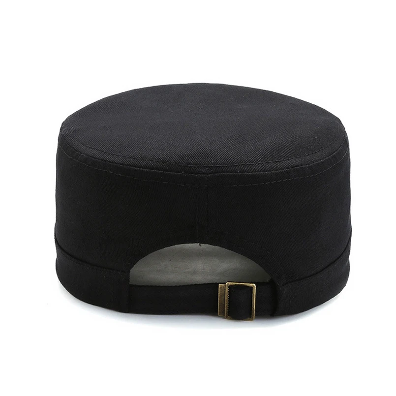 Brändi Must Hall Uus, 100% Puuvill Sõjaväe Mütsid Korter Katuse mütsid Mehed Peen Tikand Tärni Vintage Armee Müts Reguleeritav 5 värv Pilt 3 