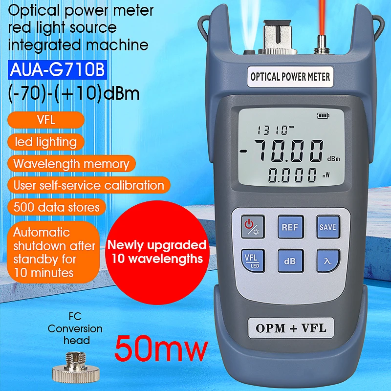 COMPTYCO 3 in1 Optiline Power Meter RAAMSEADUSEGA LED Valgus SC/FC/ST Universaalne Pistik-70dBm~+10dBm Fiber Optiline Tester