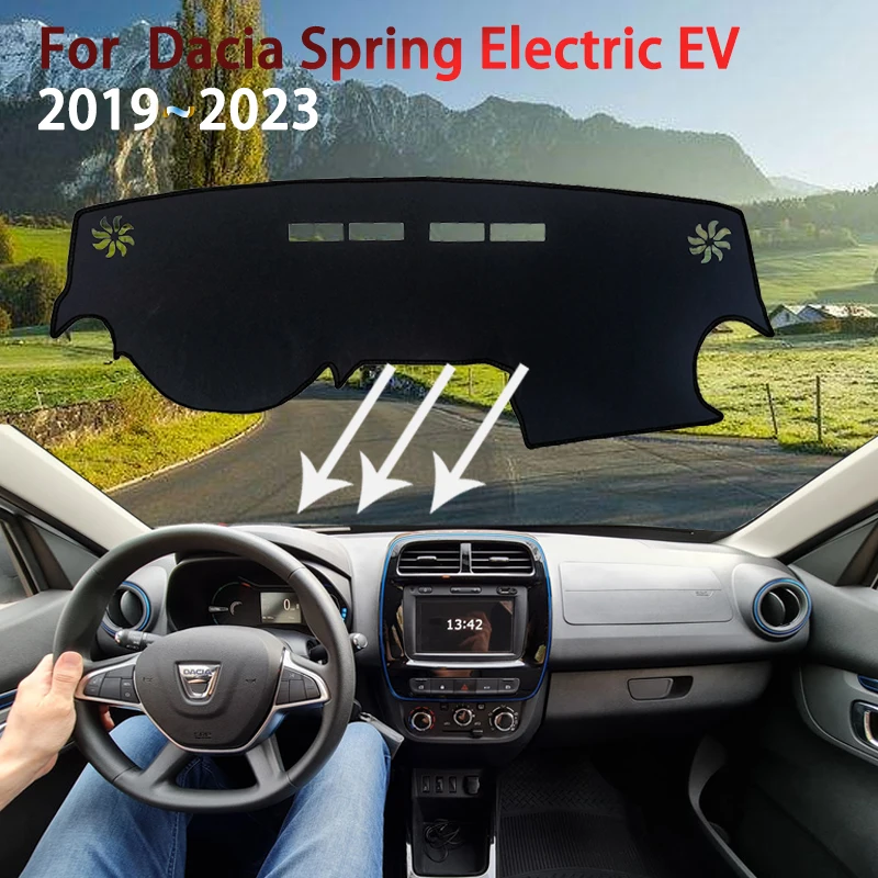 Eest Dacia Kevadel Elektrilised 2022 EV 2019~2023 Armatuurlaua Kate Padi Tolmukindel Päikese käes tumenevad Non-slip Päikesevarju Vaip Auto Tarvikud