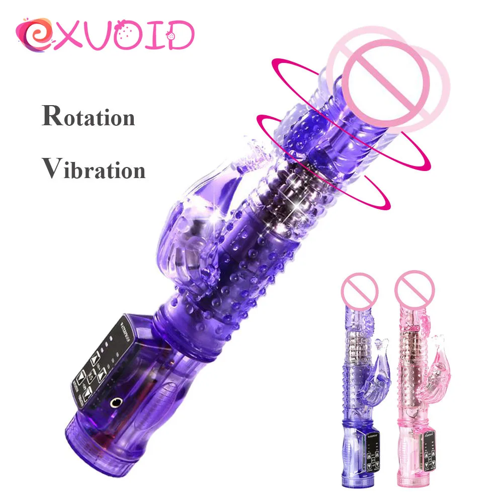 EXVOID Merineitsi Dildo Vibraator Magic Wand Pöörlevate Pärlitega Vardad Vibraatorid Naistele Täiskasvanud toodete Kahekordne Vibratsioon Sugu Mänguasjad, Naiste Pilt 0 