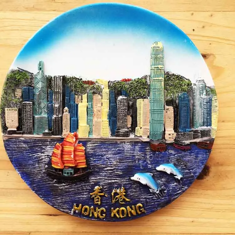 Hongkong turismi suveniiride Kodu Sisustamiseks dekoratiivsed juhatuse mere plaadi seina riputada plaadid suurus 11x11cm