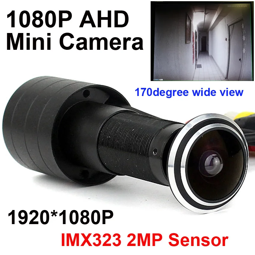 IMX323 2MP Sensor, 1080P Ukse Silma Auku AHD Mini Peephole Fisheye Kaamera StarLight 0.001 Lux 170 Kraadi Valve Kaamera