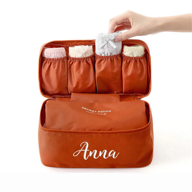 Isikliku sõidu-rinnahoidja kott kosmeetika iga päev tualett-tarbed ladustamise kott tikitud LOGO aluspesu ladustamise kott