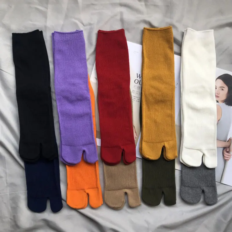 Jaapani Harajuku Värviga Puuvillane Split Varba Sokid Meestele, Naistele, Loominguline Ninja Kaks Sõrme Tabi Sokid Kimono Varbavahed Sukad