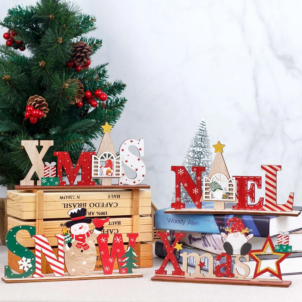 Jõulud Kodu Kaunistamiseks Gnomes Põhjapõdrad Jõuluvana Lumememm Puidust Kaunistused DIY Crafts Xmas 2023 Uue Aasta Kingitus