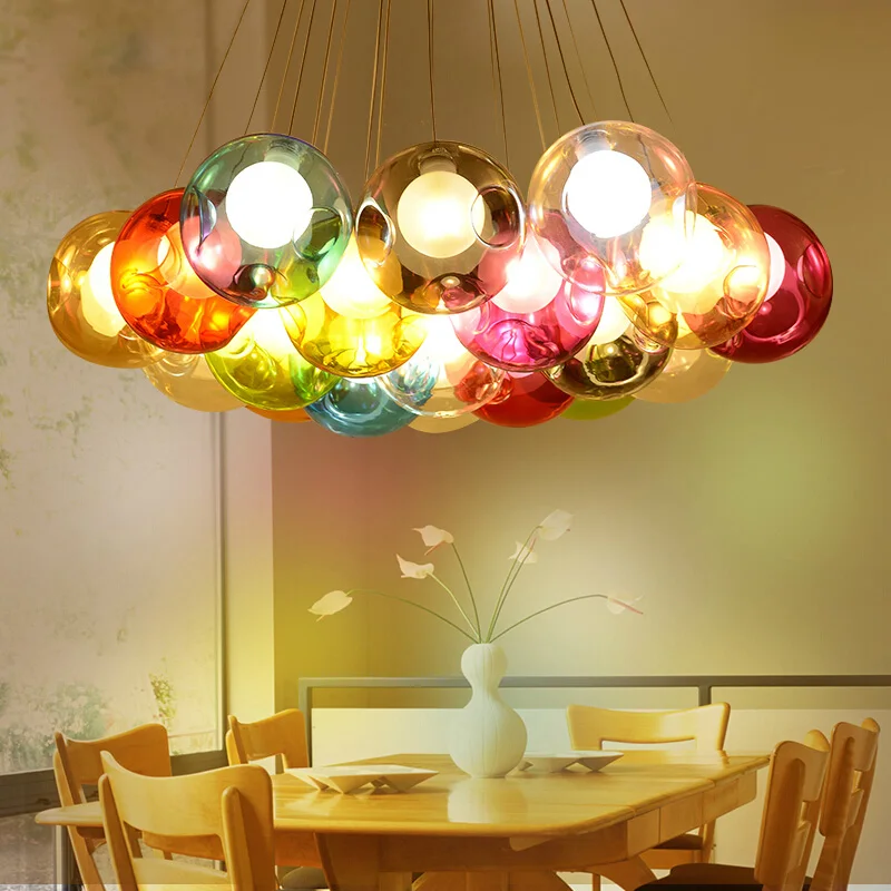 Kaasaegne Loominguline Disain Värviline Klaas Palli LED Ripats, Tuled Koju Deco Baari Kohvi elutuba AC85-265V