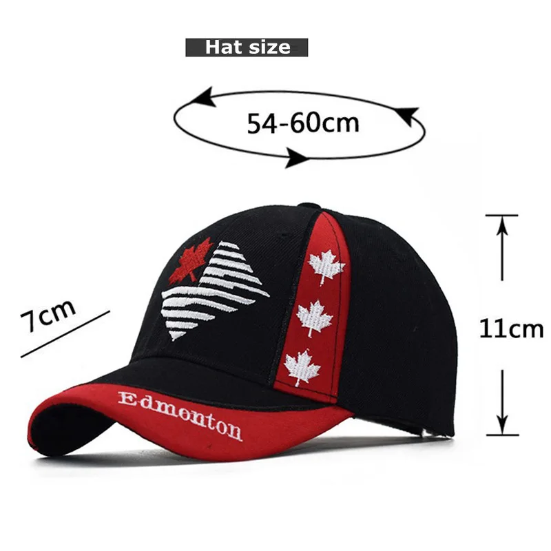 Kanada Lipu Meeste kalapüük Baseball Cap Tikitud Kanada Müts Mens Snapback Luu Reguleeritav Naiste Pesapalli Müts Snapback Müts Pilt 2 
