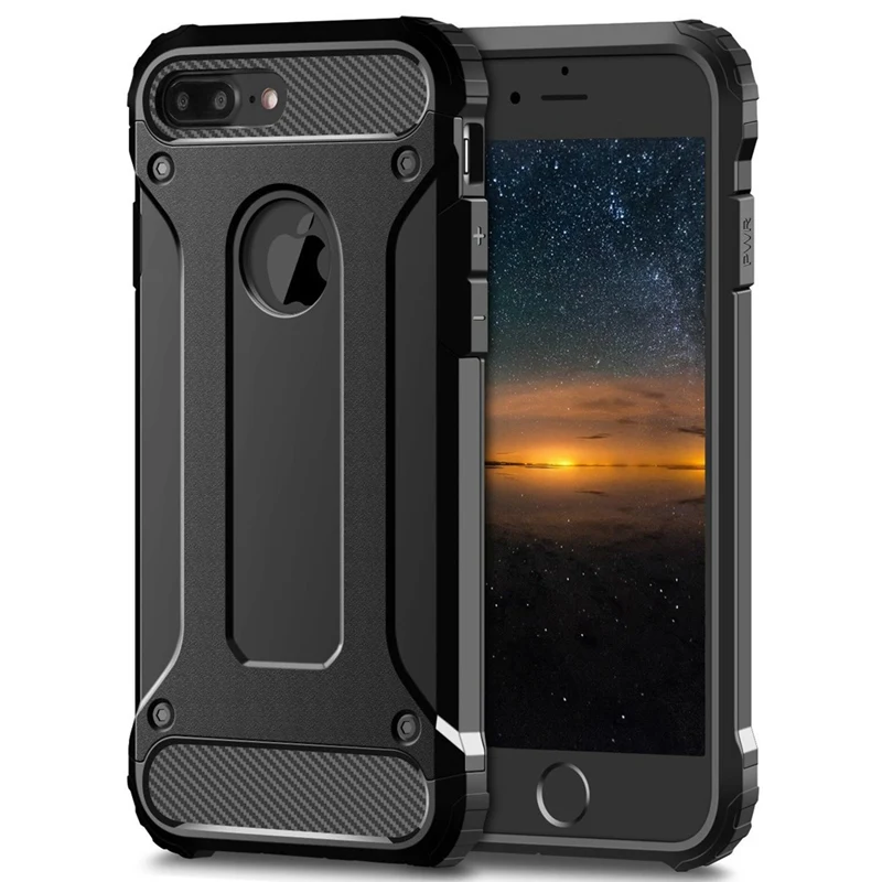 Karm Dual Layer Armor Case for iPhone 11 Pro Max 2019 6 6s 7 8 Plus X XS Max XR 5 5S SE Puhul Tollimaksu Põrutuskindel Kõva PC TPÜ Kate