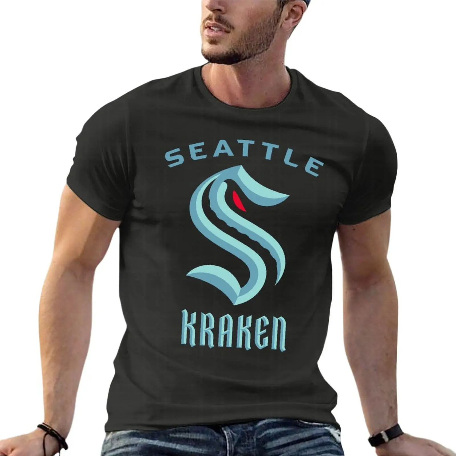 Kui Kraken #Seattle Jäähoki Mõõdus T-Särgid Isikupärastatud Meeste Riided 100% Puuvill Streetwear Pluss-Suurus Top Tee