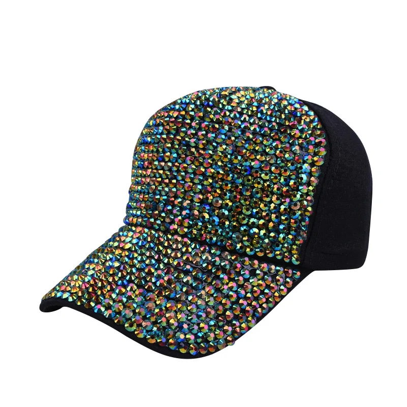 Kvaliteetne Velvet Kristall Teemant Reguleeritav Baseball Cap Müts Väljas Fashion Street Casual Baseball Caps Pilt 0 