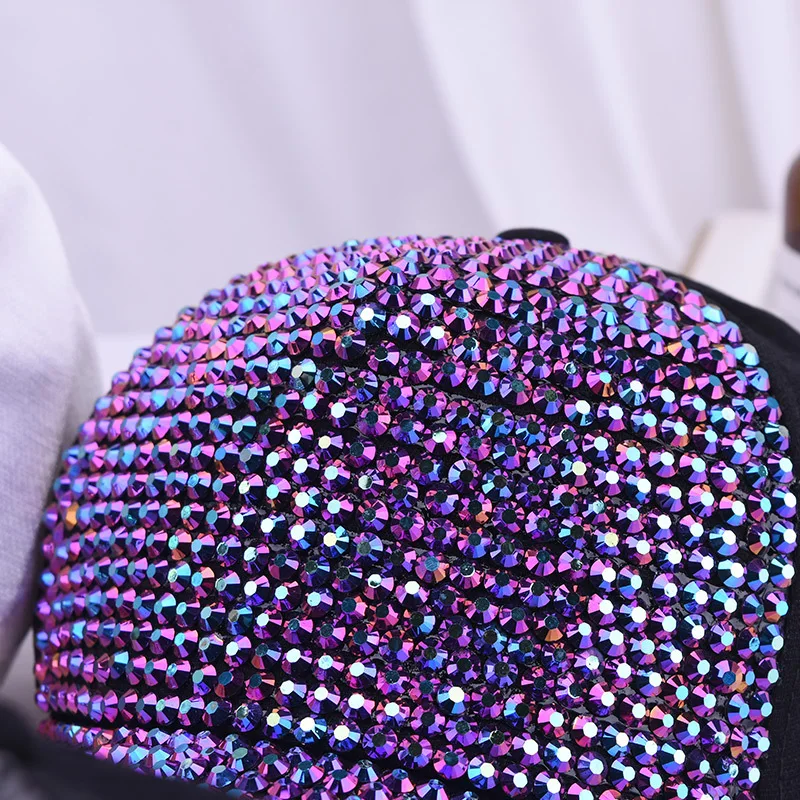 Kvaliteetne Velvet Kristall Teemant Reguleeritav Baseball Cap Müts Väljas Fashion Street Casual Baseball Caps Pilt 4 