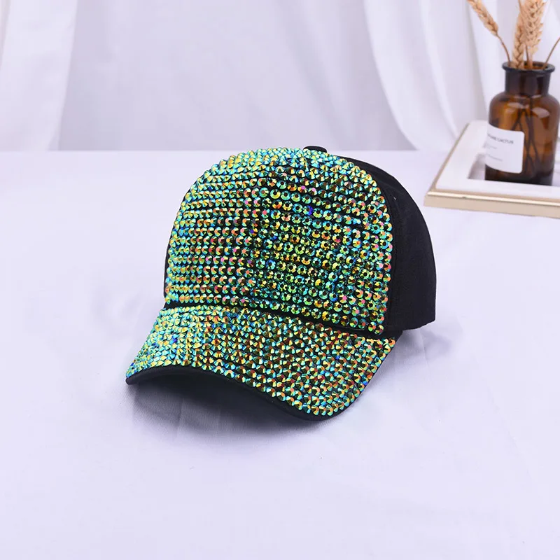 Kvaliteetne Velvet Kristall Teemant Reguleeritav Baseball Cap Müts Väljas Fashion Street Casual Baseball Caps Pilt 5 