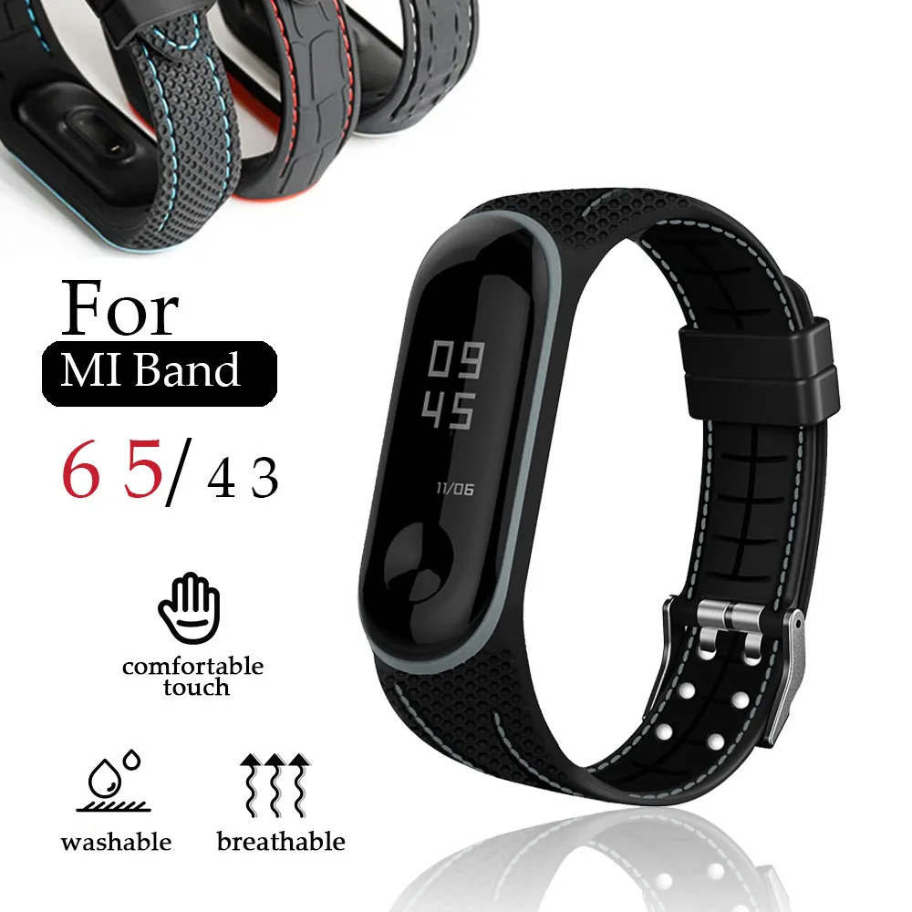 Käevõru Xiaomi Mi Band 6 5 4 3 Sport Silikoon Watch Band Randmepaela jaoks Mi Band 6 5 Käevõru Xiaomi Band 4 NFC-Turvavöö 3