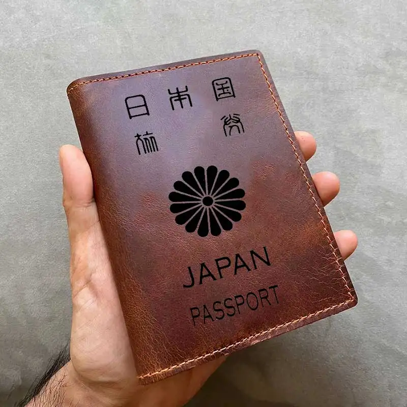 Käsitsi valmistatud Päris Nahast Jaapani Passi Kaane Mehed Ehtne Nahk Jaapani Passi Kaane Katted Pass Pass Juhul Pilt 0 