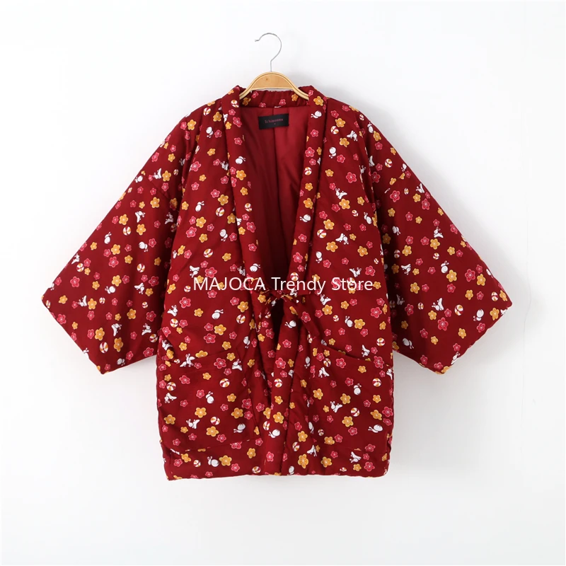 Kõrge Kvaliteediga Hanten Joped Naistele, Jaapani Kimono Jakk Soe Polsterdatud Puuvilla Yukata Femme Pidžaama Haori Talve Mantlid