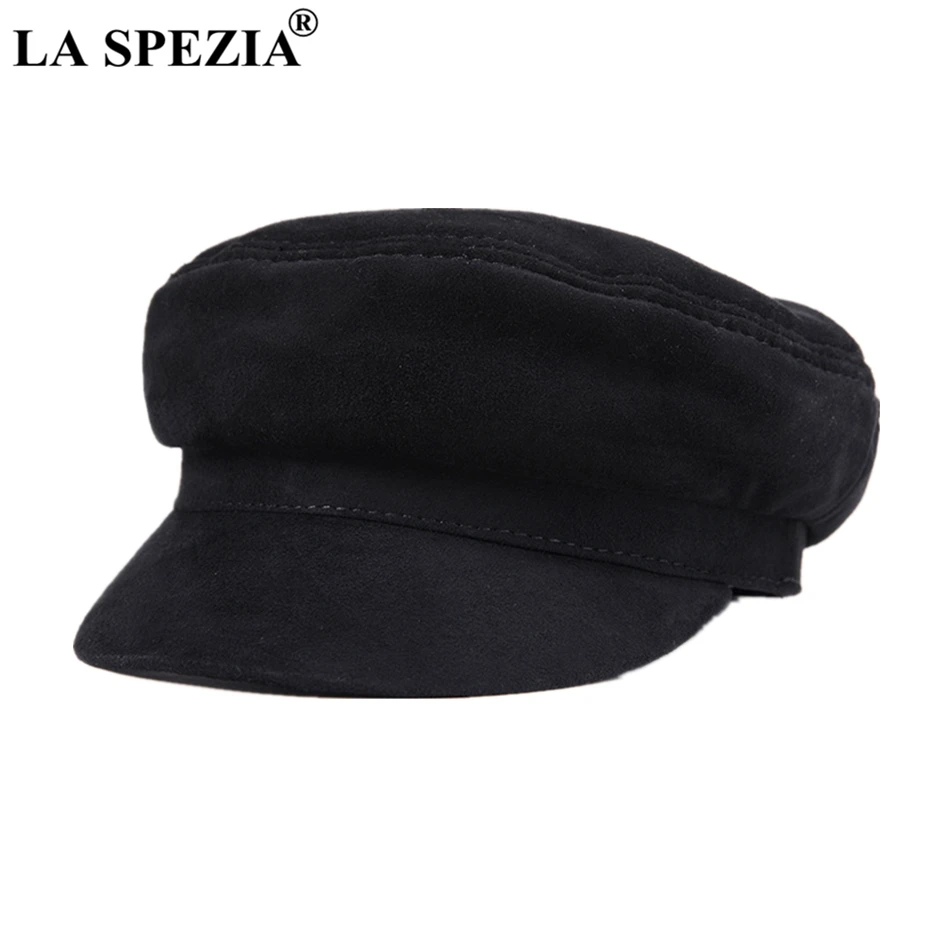 LA SPEZIA Ehtne Nahk ühise Põllumajanduspoliitika Mehed Newsboy Sõjaväe Mütsid Vintage Naiste Gatsby Mütsid Must Klassikaline Korter Mütsid Luksus itaalia Brändi