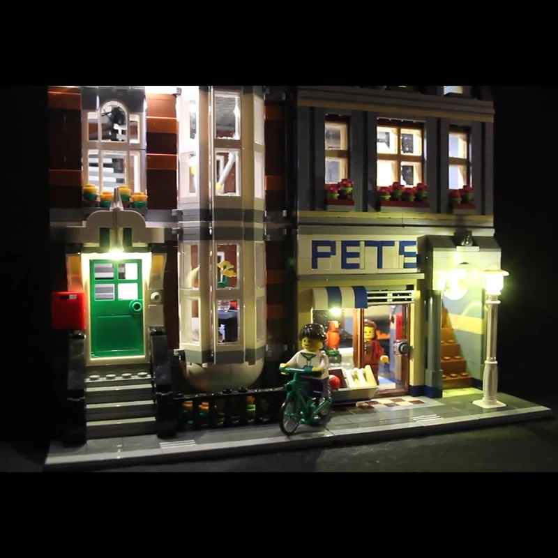 Led Light Komplekt 10218 ehitusplokid Looja Linna Tänaval 15009 Pet Shop Mänguasjad(ainult Valgus Aku Kast) Pilt 2 