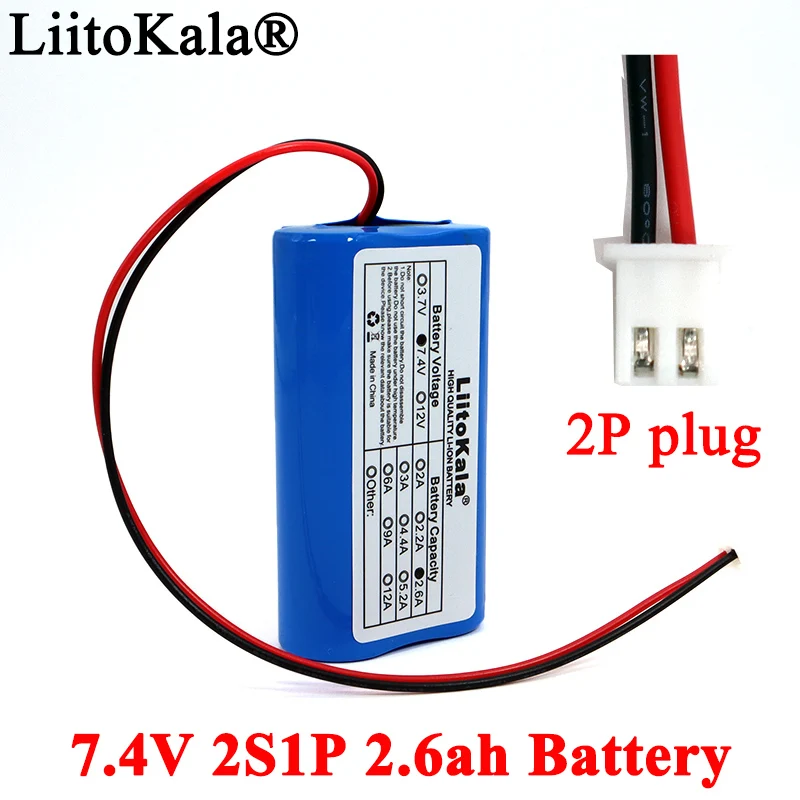 Liitokala 7.4 V 18650 Liitiumioon Aku 2S 2.6 ah Kalapüügi LED Valgus Bluetooth Kõlar 8.4 V Erakorralise DIY akud, PCB