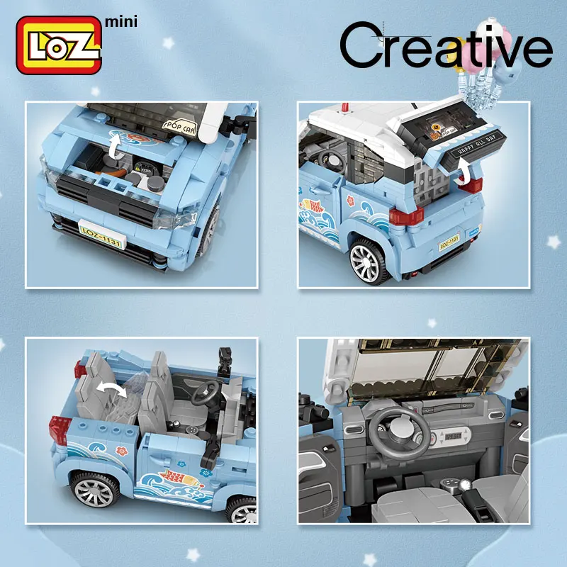 LOZ ehitusplokid mini auto mudel väikeste osakeste kokkupanek mänguasi puzzle poiss, tüdruk lapse Pilt 1 