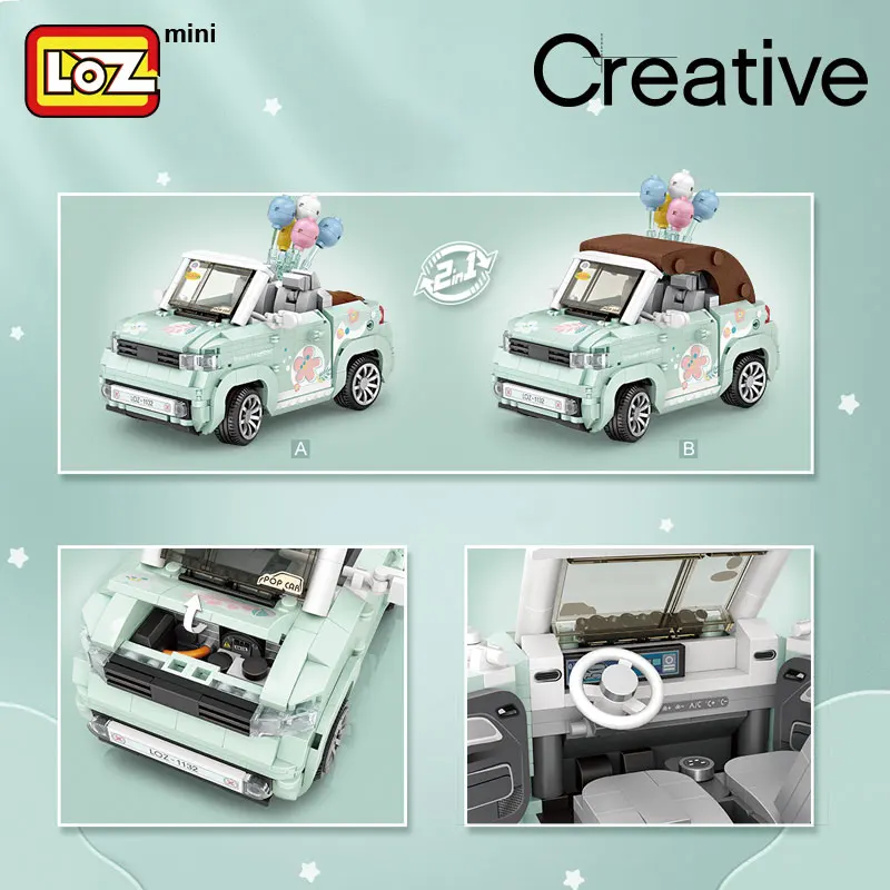 LOZ ehitusplokid mini auto mudel väikeste osakeste kokkupanek mänguasi puzzle poiss, tüdruk lapse Pilt 2 