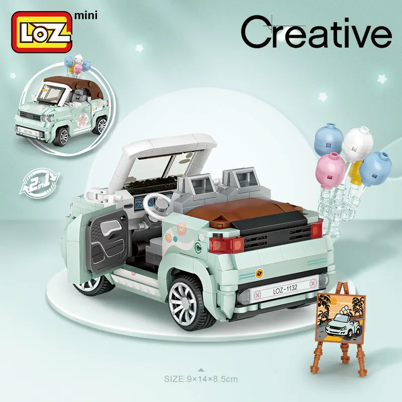 LOZ ehitusplokid mini auto mudel väikeste osakeste kokkupanek mänguasi puzzle poiss, tüdruk lapse Pilt 5 
