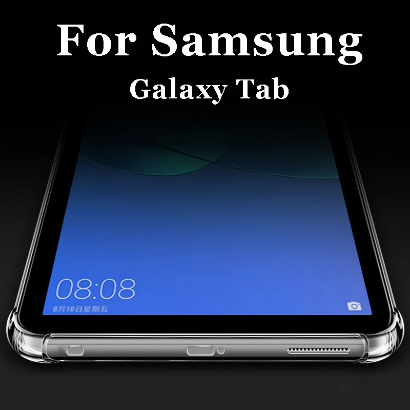 Läbipaistev Case for Samsung Tab A7 Lite T220 T225 Kate Galaxy Tab S6 Lite T610 Tab S7 FE Tab S7+ T970 T975 Silikoon Turvapadi