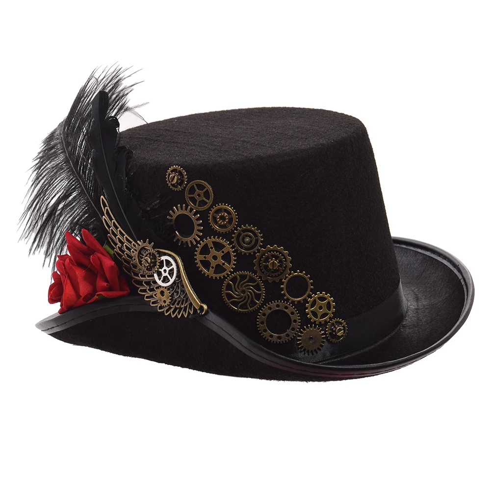 Mood Steampunk Müts Cosplay Naised Mehed Halloween Pool Klubi Käsitöö Käik Magic Müts Fedora Pea Kandma