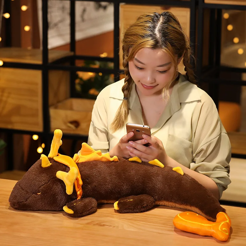 Mäng Genshin Mõju Zhong Li Morax Dragon Doll Padi Armas Cospaly Dragon Mänguasi Täidisega Padi Kodu kaunistamiseks Pehme Kingitused Pool