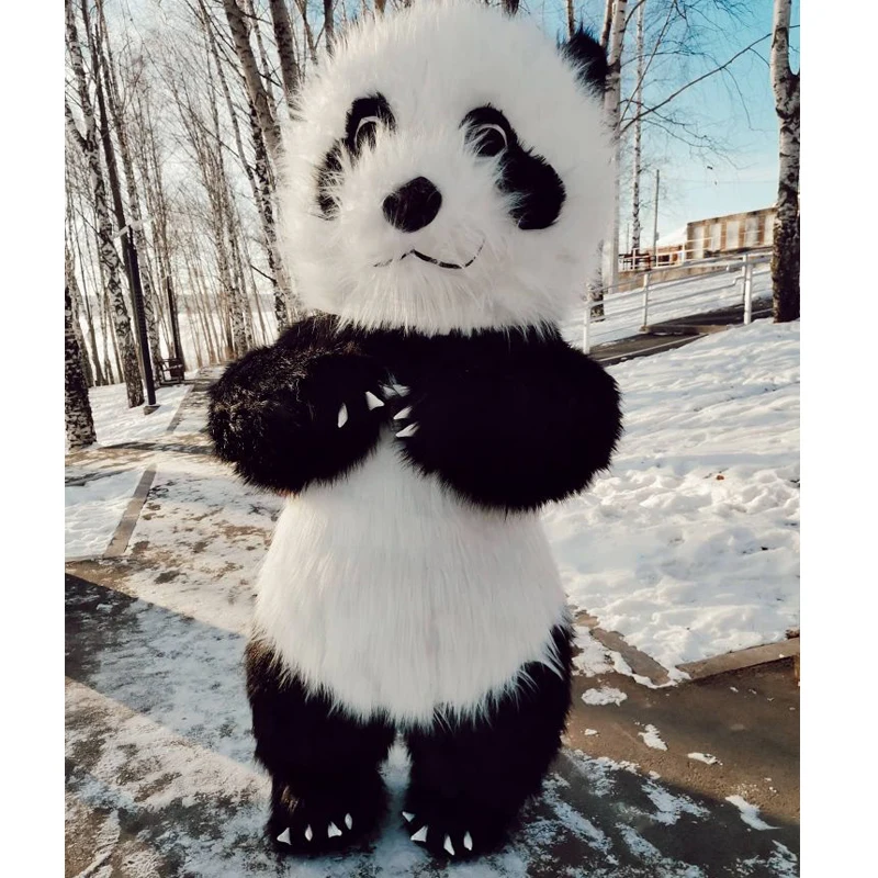 Panda Täispuhutav Maskott Reklaami Kohandada Täiskasvanud Mascotte Kostüümid Täiskasvanud Disfraz Mascota Pikk Mascotte Kostuum